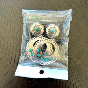 Silver Western Earring with Turquoise